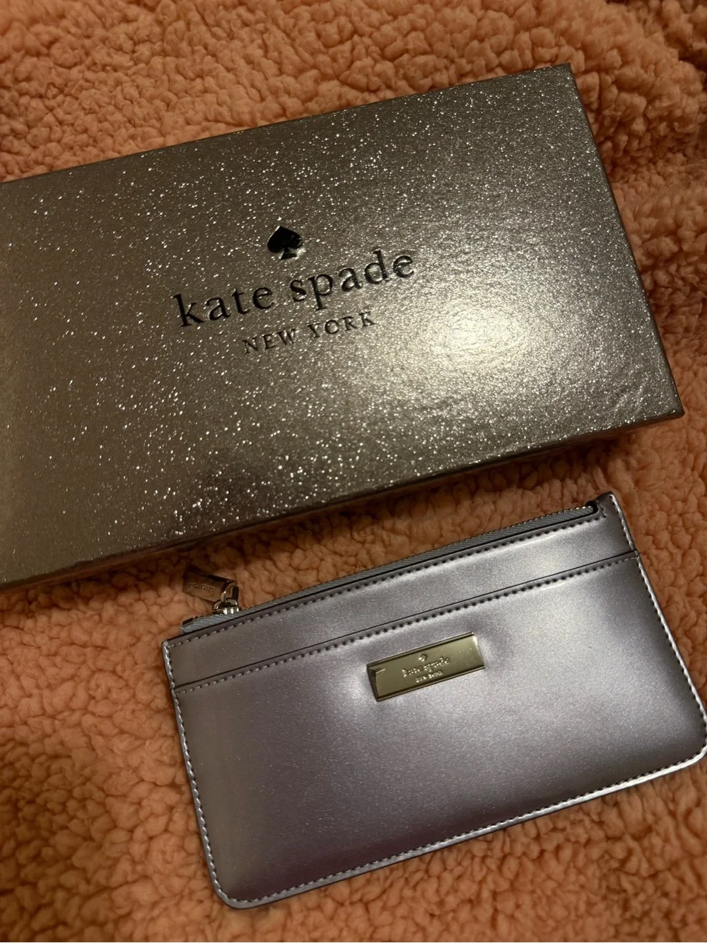kate spade Silver Metallic Slim Card Holder